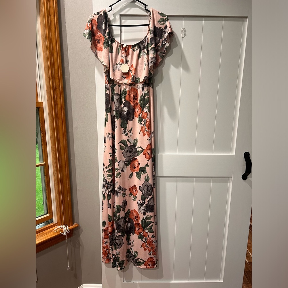 Pink blush maternity dress